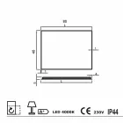 Væg spejl med matteret kanter, LED belysning, Tessa Viadurini