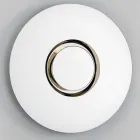 Rundt design vægspejl med gyldent metal med centerpiece - Merale Viadurini