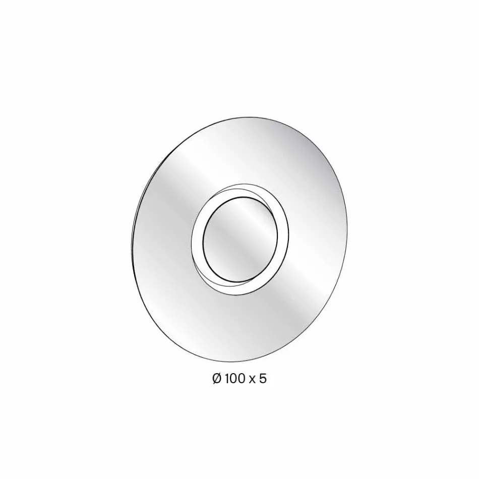 Rundt design vægspejl med gyldent metal med centerpiece - Merale Viadurini