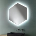 Formet moderne badeværelsesspejl med LED-lys i høj kvalitet - Crocchio Viadurini
