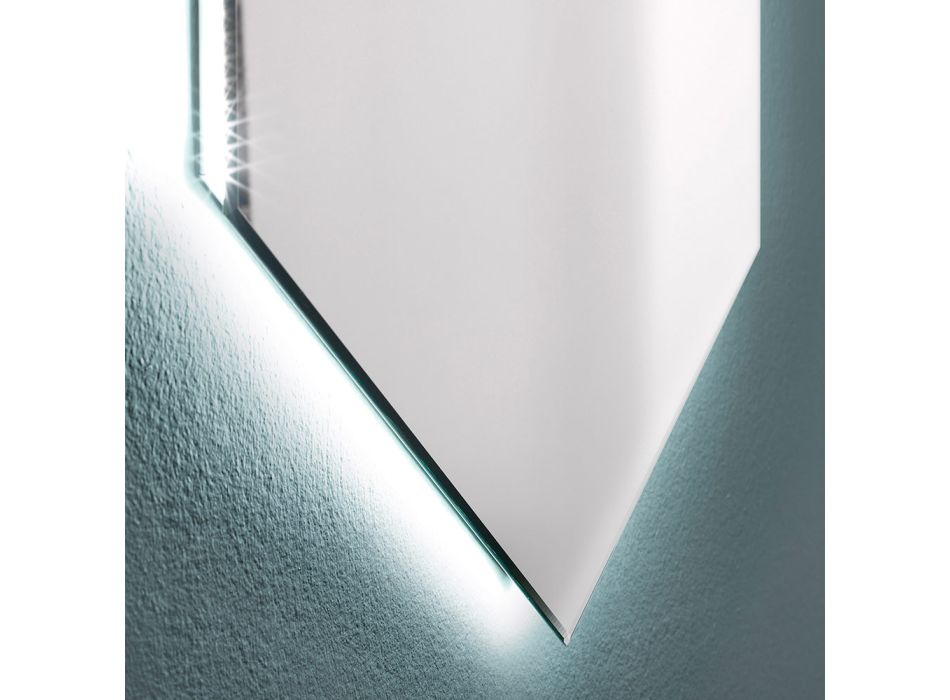 Formet moderne badeværelsesspejl med LED-lys i høj kvalitet - Crocchio Viadurini