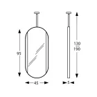 Hængende metalspejl med valgfrit lys lavet i Italien - Amadeus Viadurini