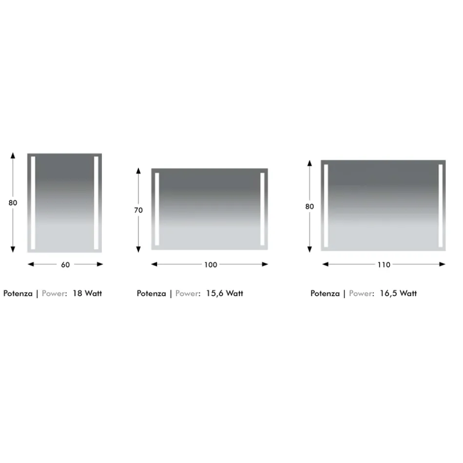 Badeværelsesspejl med poleret tråd med LED-baggrundsbelysning lavet i Italien - Tony Viadurini