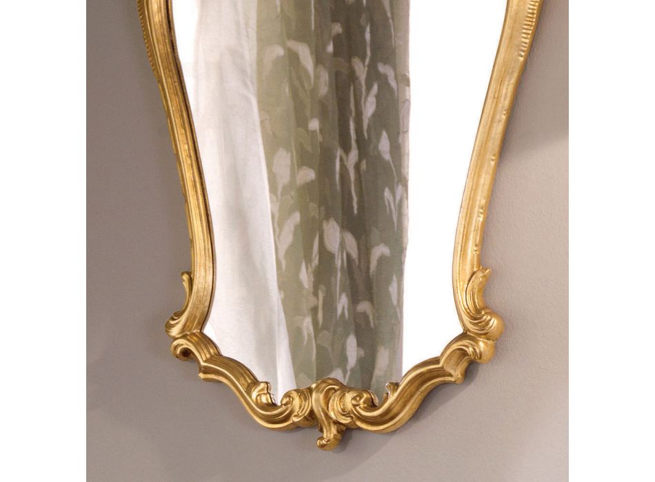 Formet barokspejl med guldbladsramme lavet i Italien - ædle Viadurini