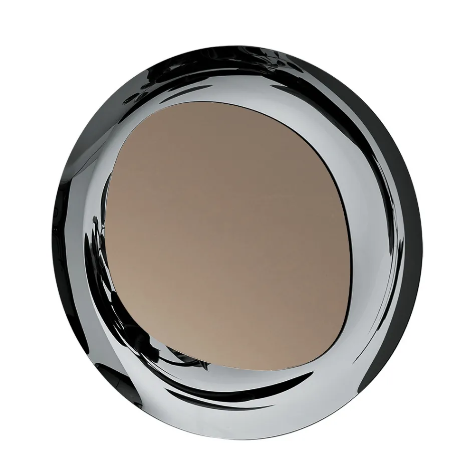 Bronzespejl med ramme af røget glas, fremstillet i Italien - Anselma Viadurini