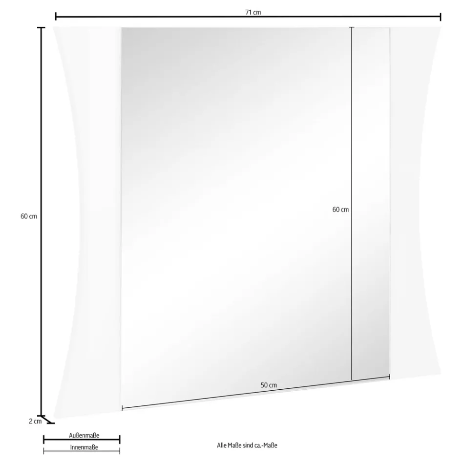 Soveværelses spejl eller vægindgang buet design 2 størrelser - Sabine Viadurini