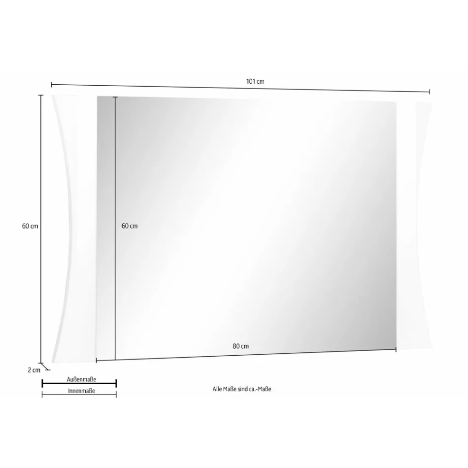 Soveværelses spejl eller vægindgang buet design 2 størrelser - Sabine Viadurini