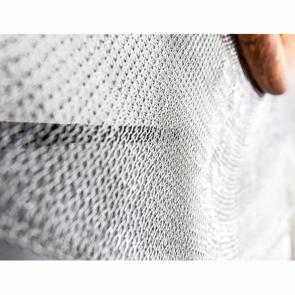 Moderne vægspejl i metal og teak Monno Viadurini