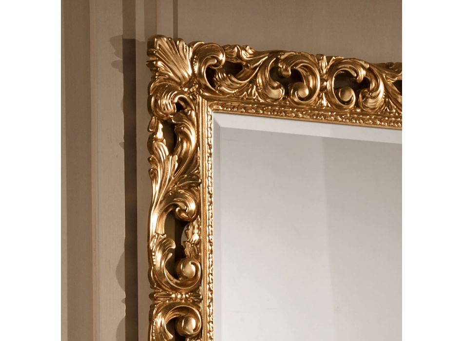 Klassisk rektangulær spejl-guldramme lavet i Italien - ædle Viadurini