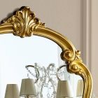 Klassisk formet spejl med bladguldramme lavet i Italien - Madalina Viadurini