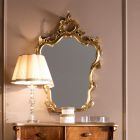 Klassisk formet spejl med guldbladsramme lavet i Italien - ædle Viadurini