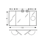 Spejl med 2 bevægelige sider og forstørrelsesspejl lavet i Italien - Nelson Viadurini