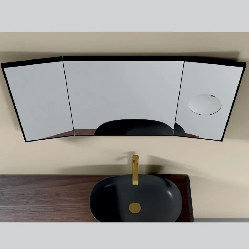 Spejl med 2 bevægelige sider og forstørrelsesspejl lavet i Italien - Nelson Viadurini