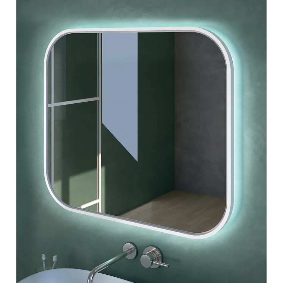 Spejl med trækant og baggrundsbelysning Made in Italy - Vincent Viadurini