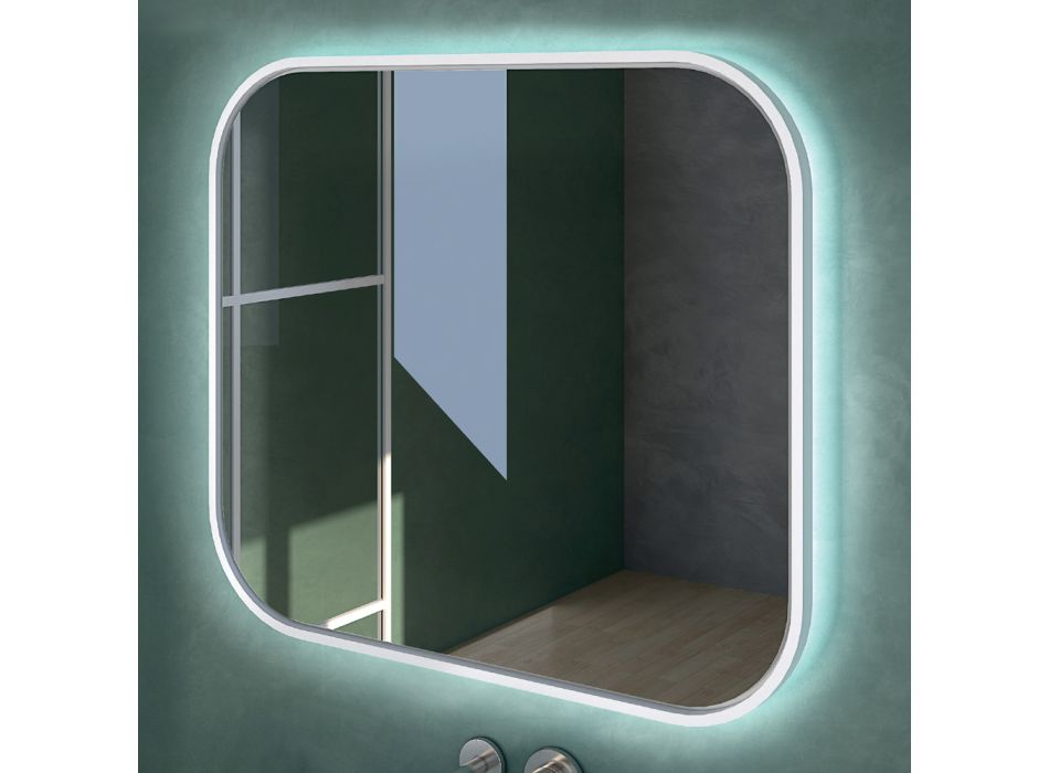 Spejl med trækant og baggrundsbelysning Made in Italy - Vincent Viadurini