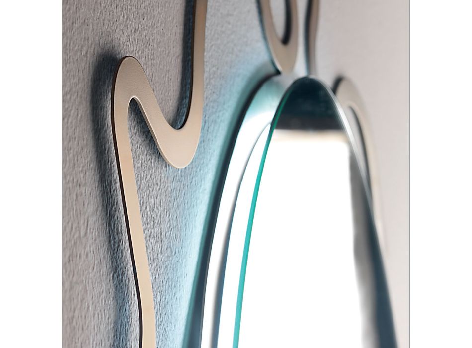 Spejl med metalramme og integrerede LED'er Made in Italy - Leonardo Viadurini