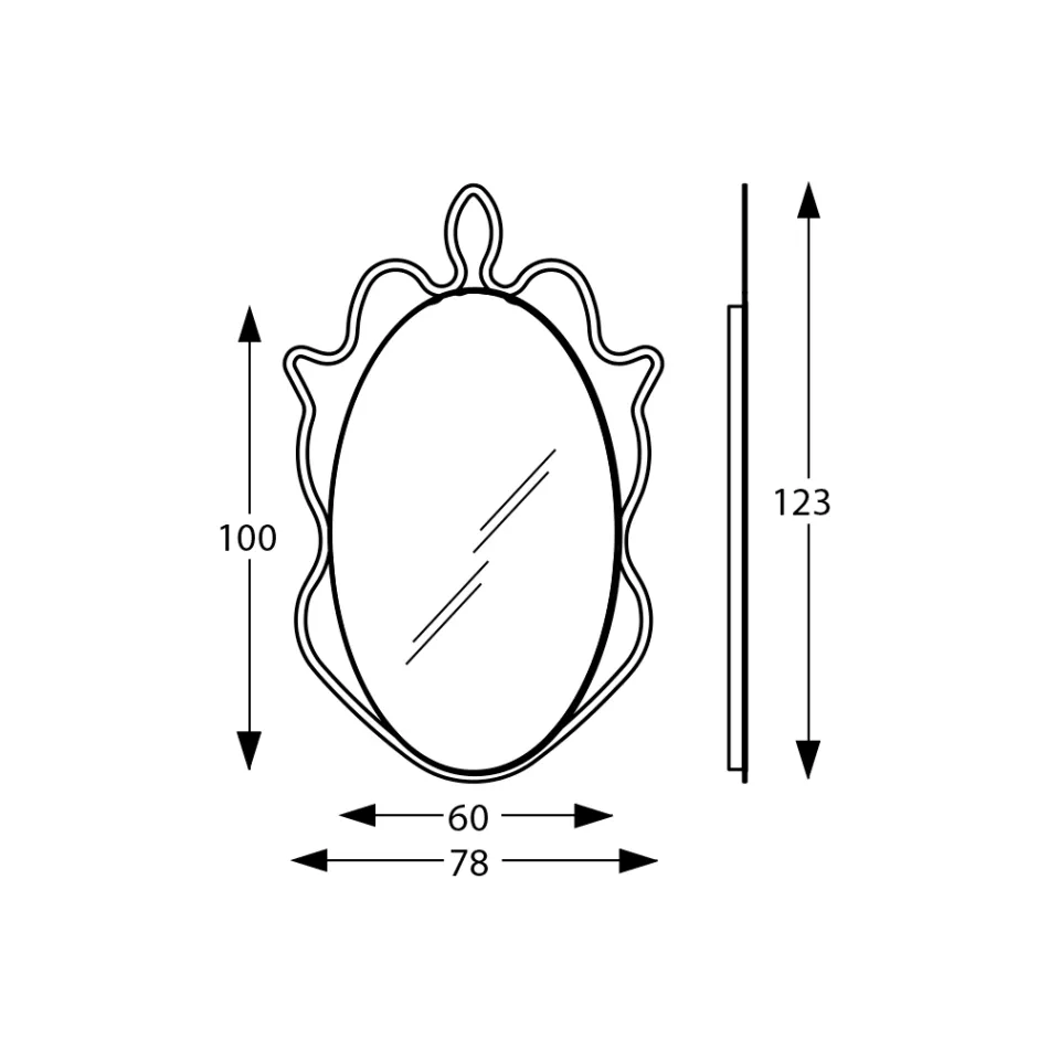 Spejl med metalramme og integrerede LED'er Made in Italy - Leonardo Viadurini