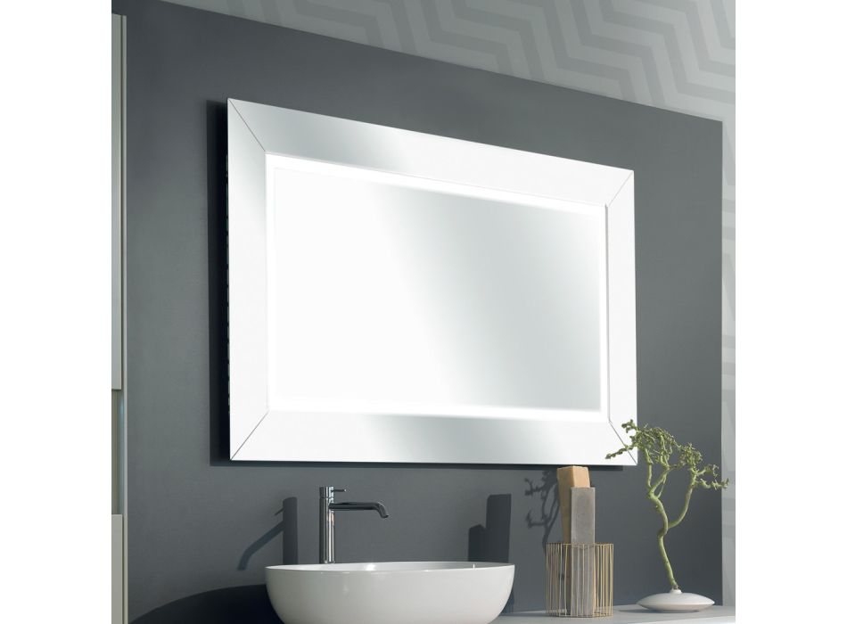 Spejl med farvet spejlramme og LED Made in Italy - Newton Viadurini