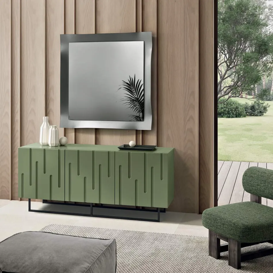 Spejl med formet ramme fås i 3 størrelser og 2 farver - Carolina Viadurini