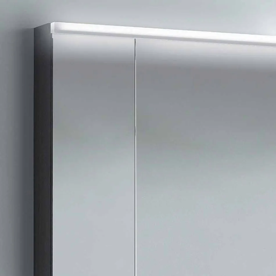 Spejlskab 2 døre moderne design, LED belysning, Carol Viadurini