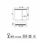 Spejlskab 2 døre moderne design, LED belysning, Carol Viadurini