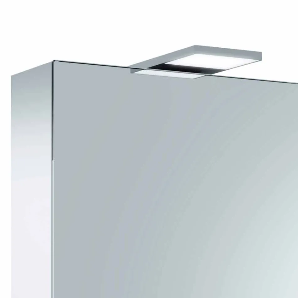 Containerspejl med 3 døre med 9 indvendige hylder og LED-belysning - skralde Viadurini