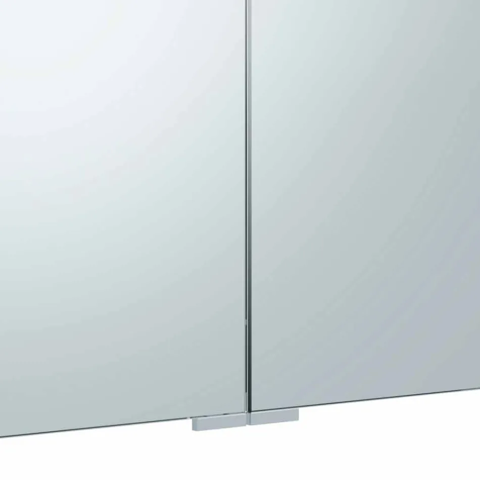 Containerspejl med 3 døre med 9 indvendige hylder og LED-belysning - skralde Viadurini