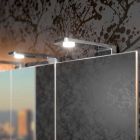 Spejlbeholder med 4 krystaldøre med 12 hylder og 4 LED-lys - Maxi Viadurini