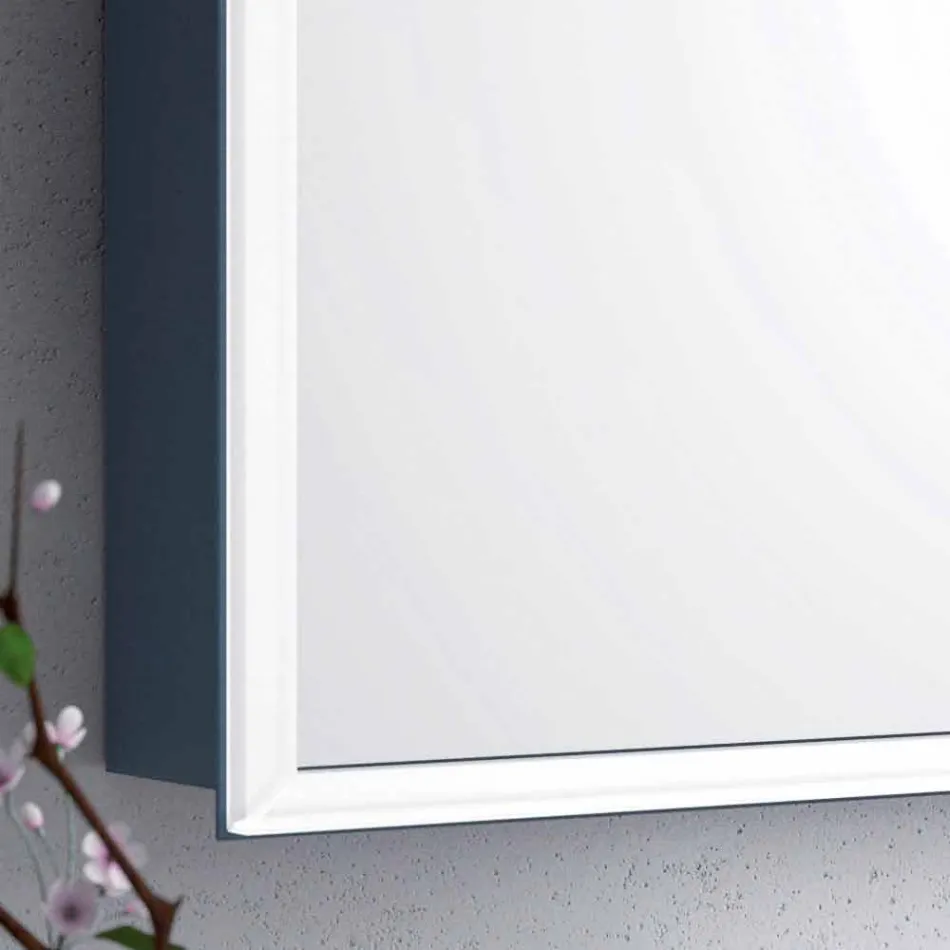 Væg spejl 2 moderne container døre, LED belysning, Adele Viadurini