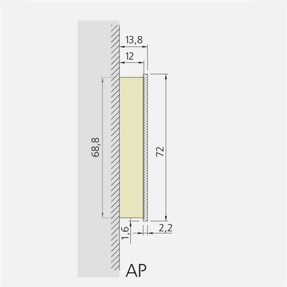 Væg spejl 2 moderne container døre, LED belysning, Adele Viadurini