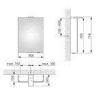 Vægopbevaringsspejl med hængslet dør og LED-belysning - skralde Viadurini