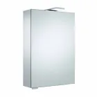 Vægopbevaringsspejl med hængslet dør og LED-belysning - skralde Viadurini
