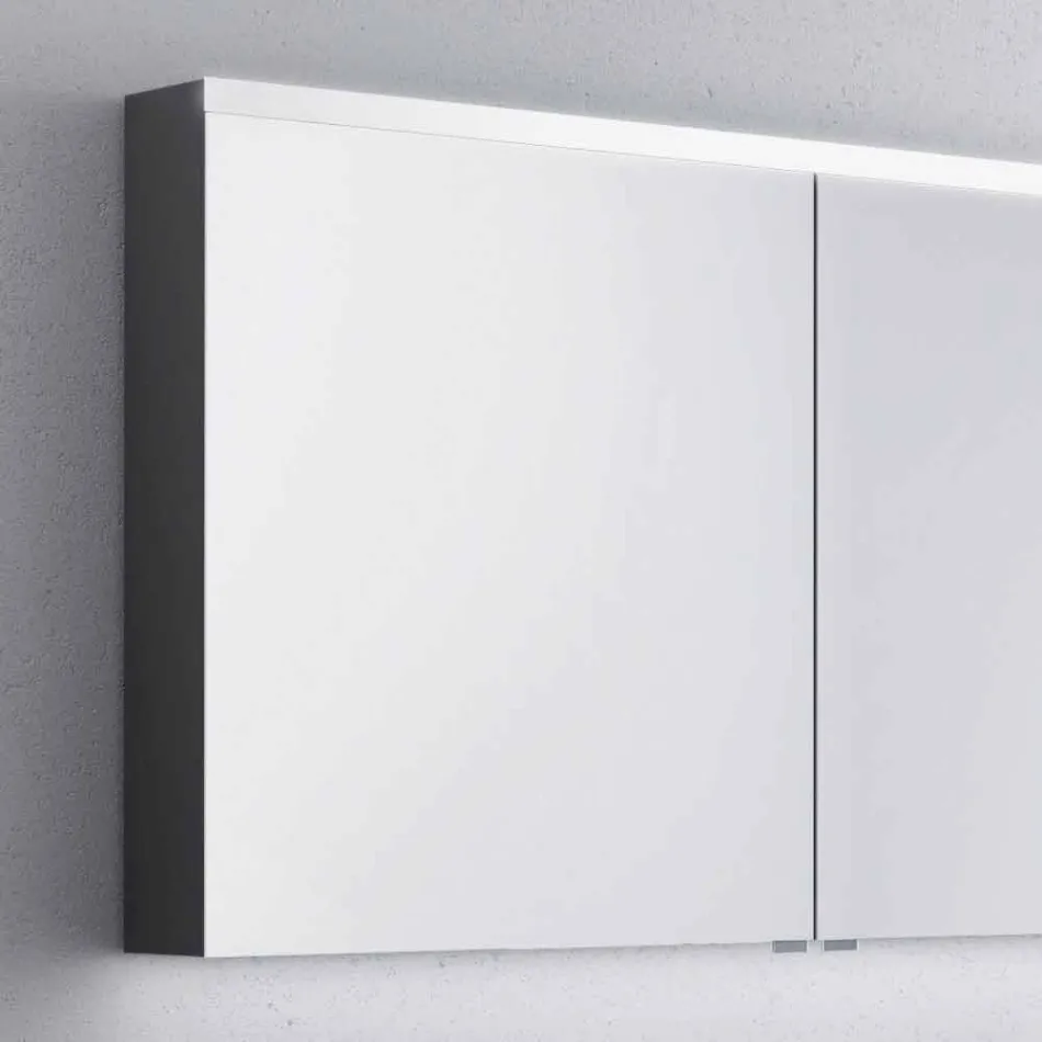 Spejlskab med LED bad med 2 døre, moderne design, Carol Viadurini