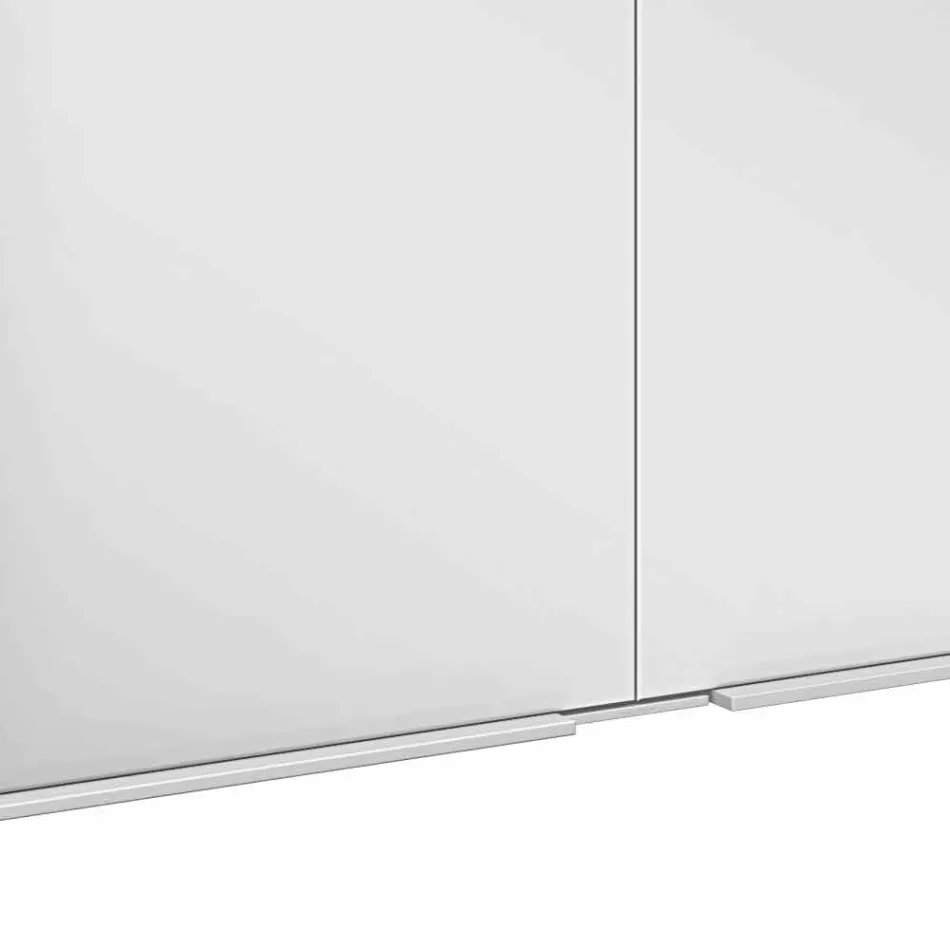 Moderne forsænket spejlskab i sølvlakeret aluminium - dæmon Viadurini