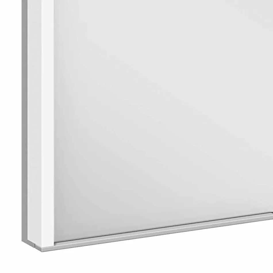 Moderne forsænket spejlskab i sølvlakeret aluminium - dæmon Viadurini