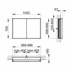 Moderne forsænket spejlskab i sølvlakeret aluminium - dæmon Viadurini