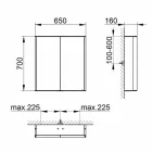 Vægspejl i aluminium med LED-belysning - dæmon Viadurini