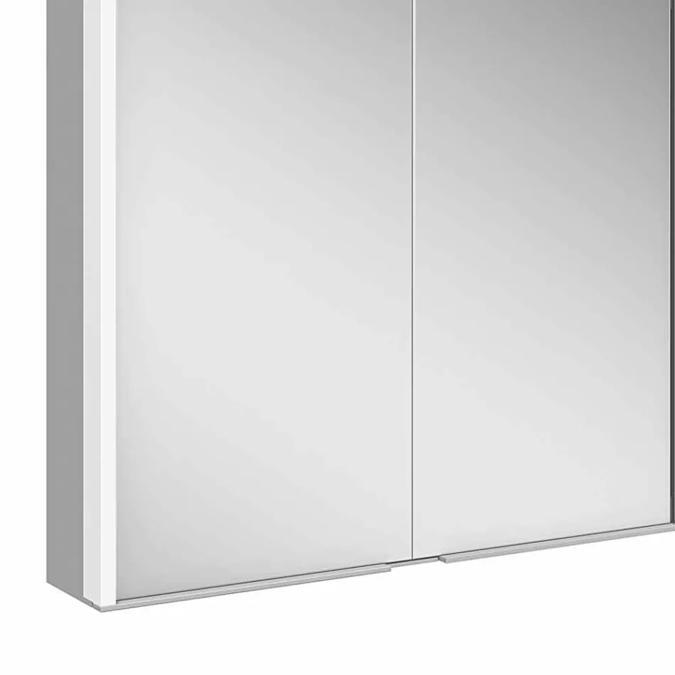 Vægspejl i aluminium med LED-belysning - dæmon Viadurini