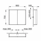 Vægspejl i aluminium med LED-belysning - dæmon Viadurini