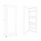 Opbevaringsspejl i teaktræ med hylder og indvendige skuffer - Ralio Viadurini