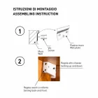 Opbevaringsspejl i teaktræ med hylder og indvendige skuffer - Ralio Viadurini