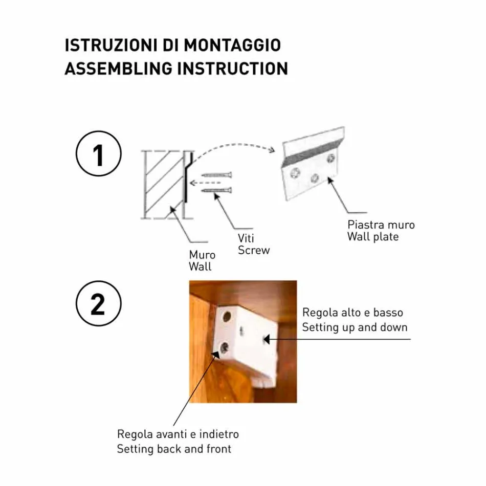 Opbevaringsspejl i teaktræ med hylder og indvendige skuffer - Ralio Viadurini