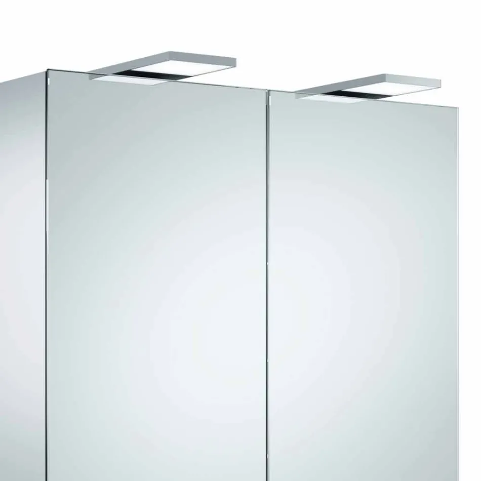 Moderne vægopbevaringsspejl med 2 døre og LED-belysning - skralde Viadurini