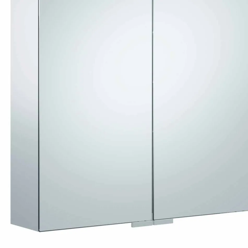 Moderne vægopbevaringsspejl med 2 døre og LED-belysning - skralde Viadurini