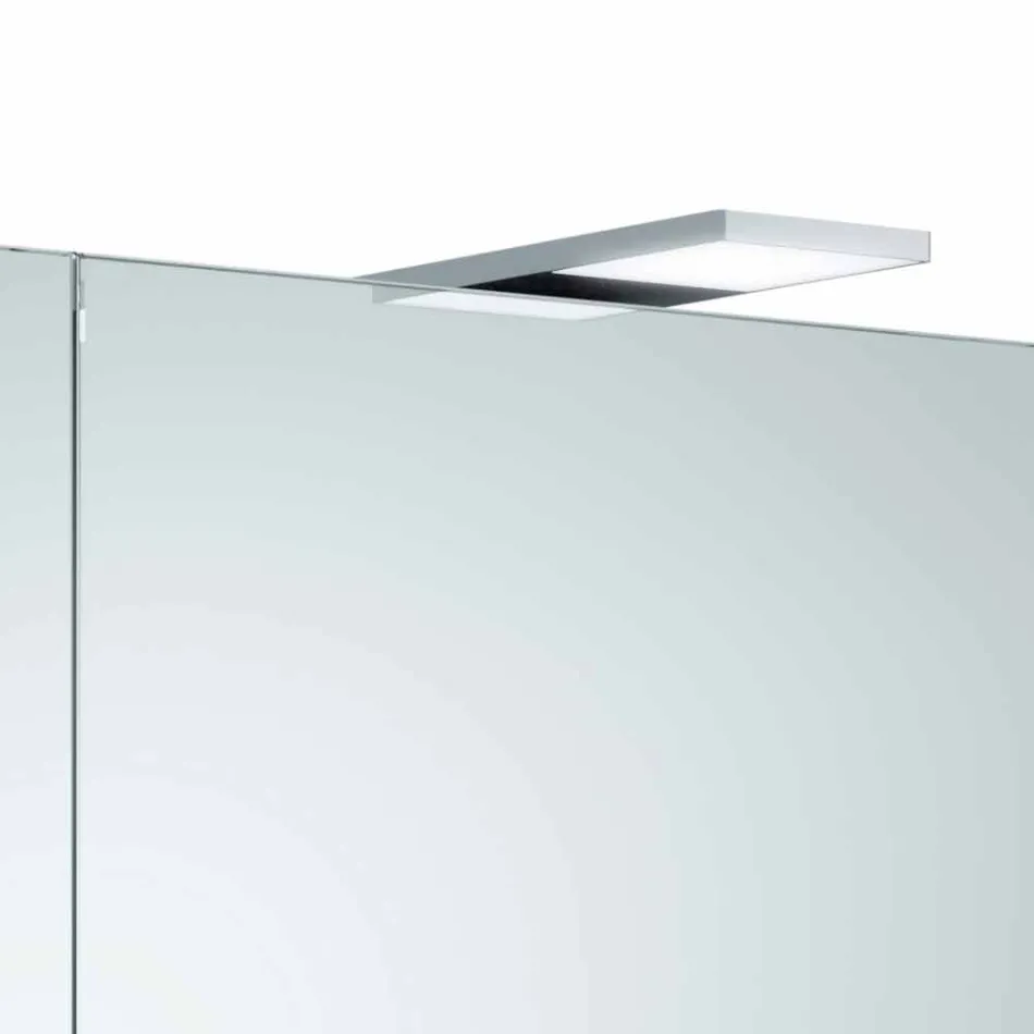 Moderne vægopbevaringsspejl med 2 døre og LED-belysning - skralde Viadurini