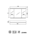 Spejlskab LED belysning med 3 døre, moderne design, Carol Viadurini