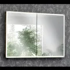 Træspejlbeholder med dobbelt spejl og lys Made in Italy - Darwin Viadurini