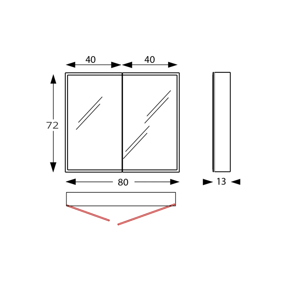 Træspejlbeholder med dobbelt spejl og lys Made in Italy - Darwin Viadurini