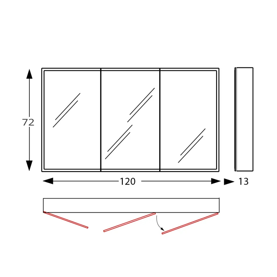 Træspejlbeholder med dobbelt spejl og lys Made in Italy - Darwin Viadurini