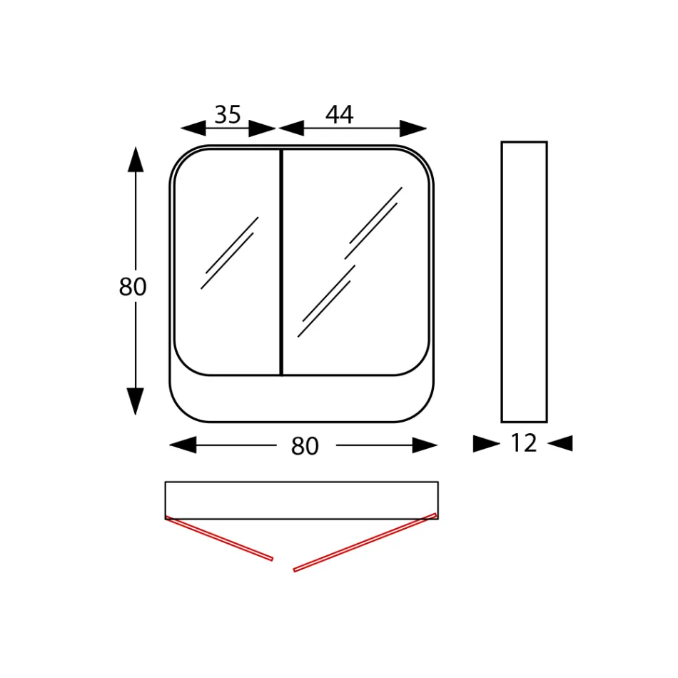 Metal spejlbeholder med 2 dobbelte spejldøre lavet i Italien - Galilei Viadurini